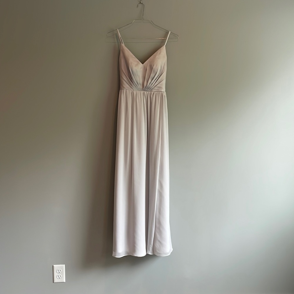 WHITE BY VERA WANG light grey bridesmaids dress